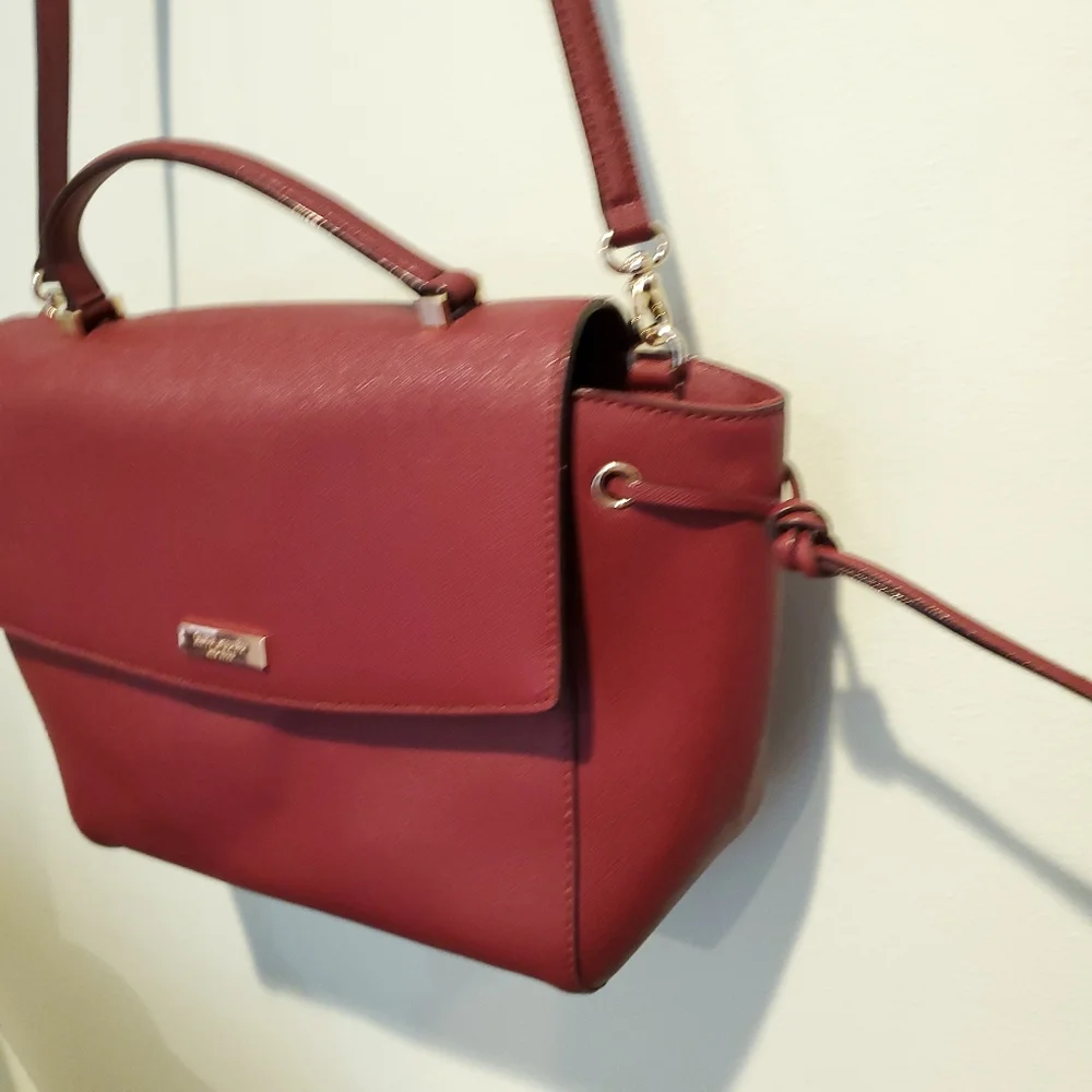 Kate Spade Lilah Laurel Burgundy Leather Satchel